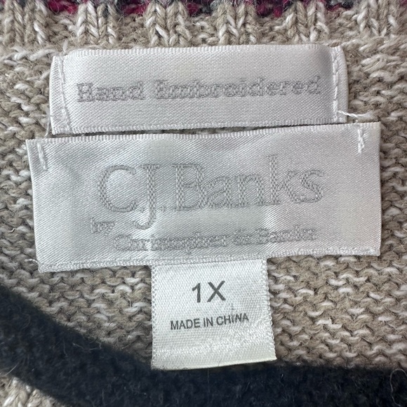 CJ Banks Hand Embroidered Scottie Dog Sweater - Picture 4 of 10